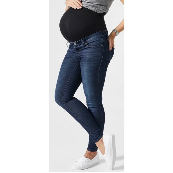 BLANQI‎ Womens Maternity Over The Belly Skinny Jeans Size 2 Blue Classic Stretch - Picture 1 of 5